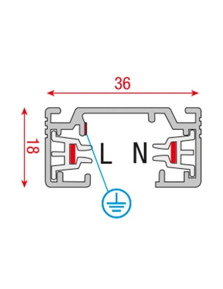 ARTECTA CARRIL 1-PHASE TRACK 2000 MM COLOR PLATA
