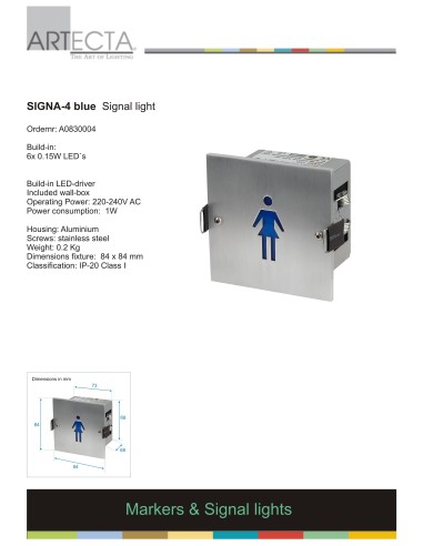 Artecta A0830004 señalización led mujer azul...