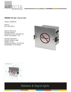 Artecta A08300010 señalización led prohibido fumar rojo 2