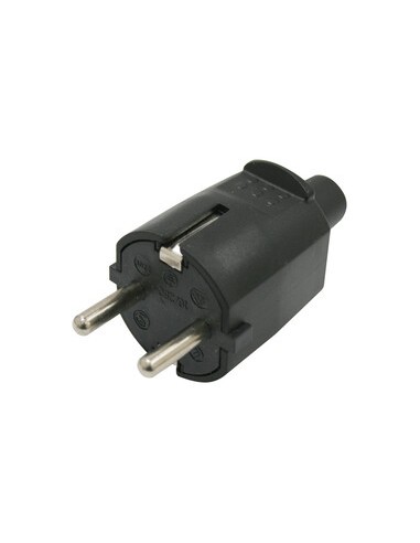 Electro dh 36.028/e/n clavija macho con toma de tierra color negro
