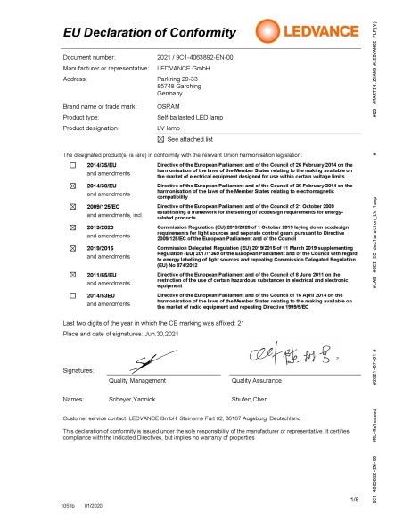 Ledvance Pin40 12v 4w 2700k GY6.35