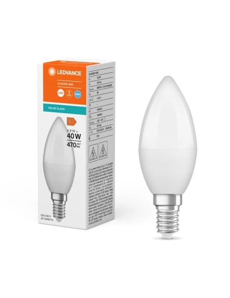 Ledvance classic b40 value class vela mate 220v 4,9w 6500k E14