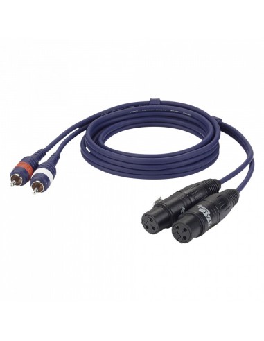 Cable 2 RCA machoL/R> 2 XLR/F