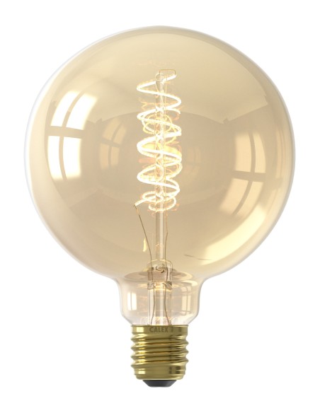 Calex 1001002200 globo led 125mm ámbar filamento espiral regulable 220v 5,5w 2100k E27