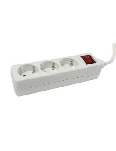 Electro DH 36.202 Base blanca 3 tomas con interruptor