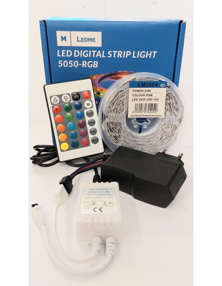 LM2404 Tira de led ip20 rgb 12v 12w 30 led/metro 5050