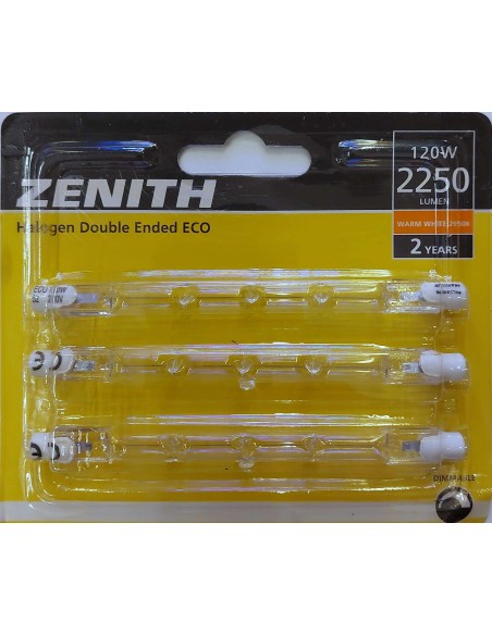 Zenith-Sylvania blister 3 halógenas lineales 118mm 230v 120w R7s