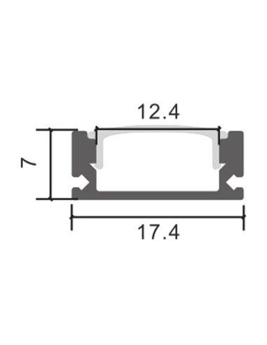 LM3708 Perfil aluminio superficie 2 metros...