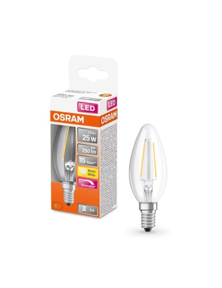 Osram-Ledvance led superstar classic b25 dim vela clara regulable 220v 2,8w 2700k E14