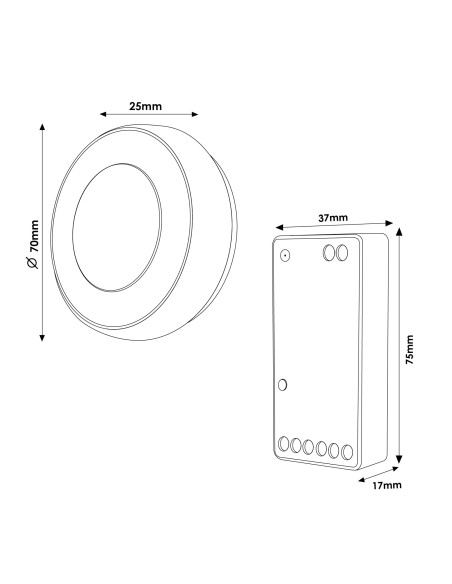 LM2084 controlador regulador monocolor+CCT 12-24v DC incluye mando RF