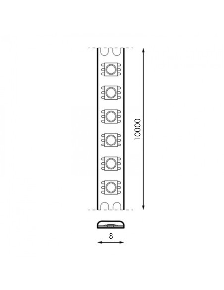TIRA DE LED PARA INTERIOR (IP20) 12V 6000K 120 LED/METRO 10W