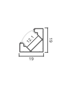 LM3728  Perfil de aluminio esquina 45º  blanco 2 metros 2