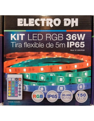 Electro dh 81.026/rgb kit tira led 5 metros rgb con mando