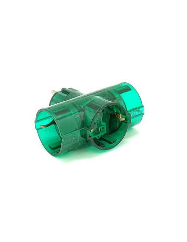 F-Line 1101069-v/b adaptador color verde 3 tomas con toma de tierra