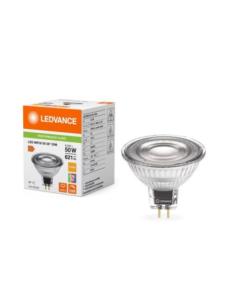 Ledvance mr16 50 dim 36º led regulable 12v 6,8w 2700k 36º GU5.3 cri90
