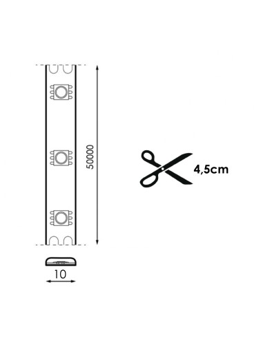 GA2022 tira de led cob ip67 220v 4000k 15w/metro