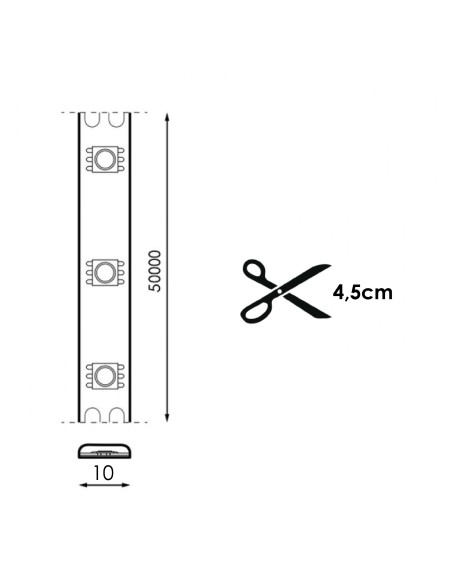 GA2022 tira de led cob ip67 220v 4000k 15w/metro