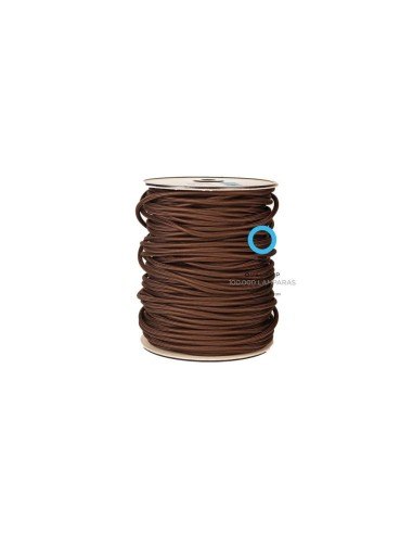 Cable eléctrico 2 X 0,75 forrado de tela lisa decorativa color marron 20