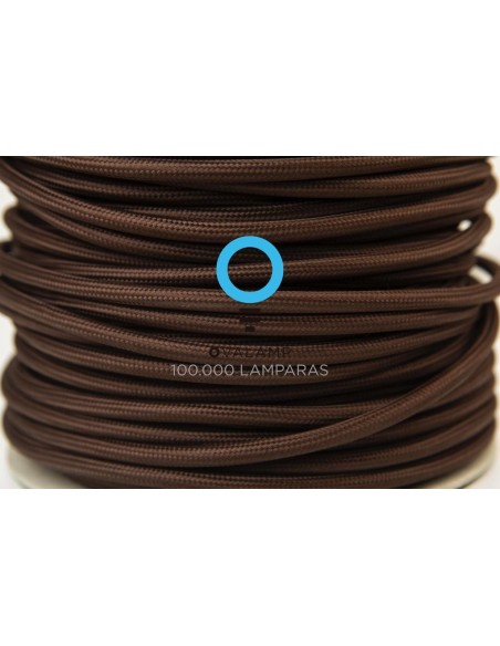 Cable eléctrico 2 X 0,75 forrado de tela lisa decorativa color marron 20