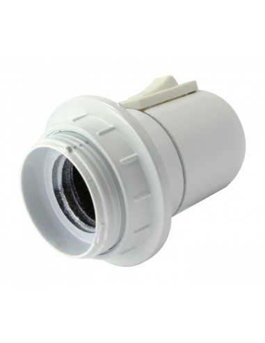 Electro dh 12.097/b casquillo E27 con interruptor y arandela color blanco