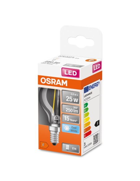 Osram led star classic p25 esférica clara 220v 2,5w 4000k E14