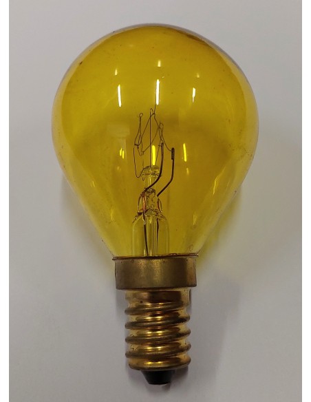 Prilux incandescente esférica amarilla transparente 230v 15w E14