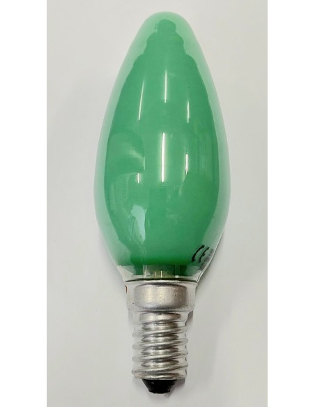 General Electric incandescente vela verde 230v 25w E14