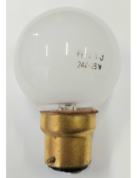 Elva incandescente esférica mate 50mm 24v 25w B22d