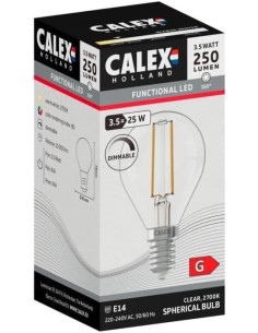 Calex 1101004500 esferica led clara regulable 220V 3,5W... 2