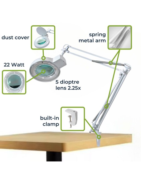 Velleman vtlamp2wn lupa de gato 5 dioptrias color blanco