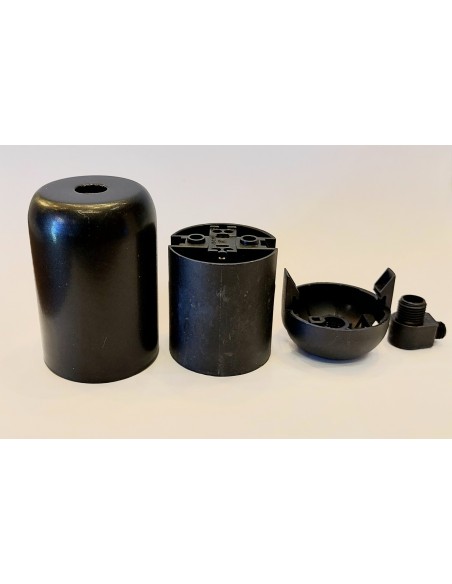 Cubrecasquillo metálico E27 color negro