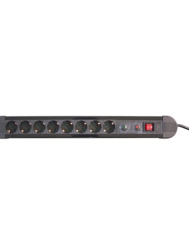 Electro dh 36.257 base 8 enchufes con protección sobrecarga color negro