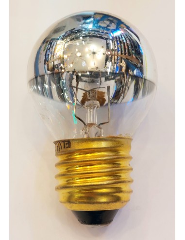 Elva bombilla incandescente esférica cúpula plata 220v 60w E27