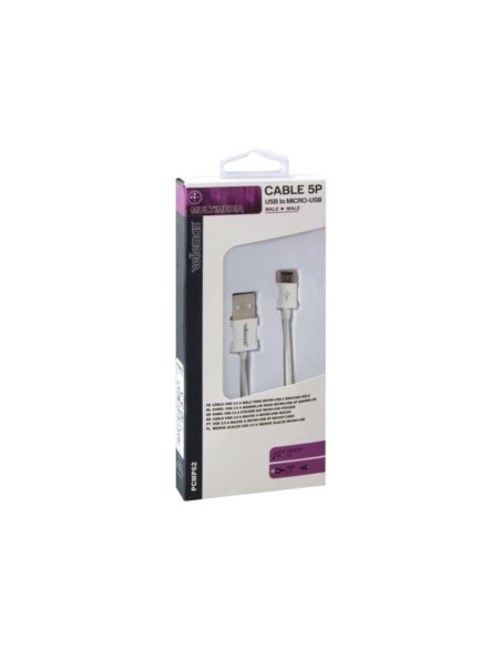 Velleman pcmp62 cable cargador 1 metro usb 2.0 a micro usb color blanco
