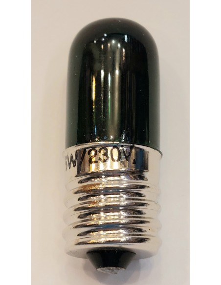 Lux incandescente tubular color verde 52x17mm 230v 15w E17