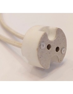 Casquillo bipin con cable para bombilla mr16 con...