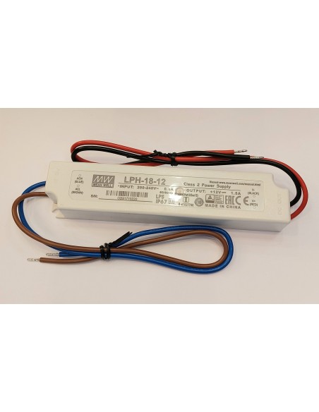 Mean Well lph-18-12 transformador tira de led ip67 12v 18w