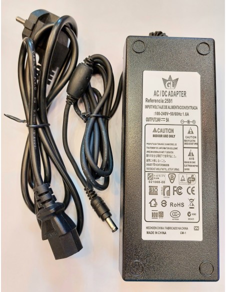 Transformador tira de led 24v 5a (120w)