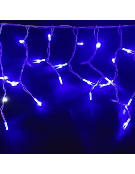 Prilux icicle 304 led azul  cortina  conectable color blanco 1 metro + 4 caidas 1,5 metros