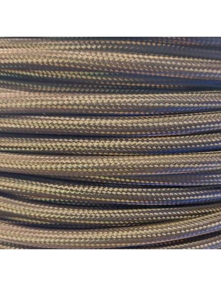 Cable eléctrico 2 X 0,75 forrado de tela decorativa liso negro 0041
