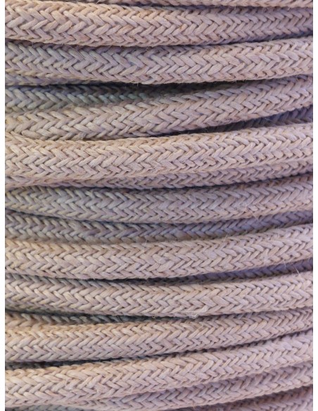 Cable eléctrico decorativo 2 x 0,75 forrado de tela cañamo 08