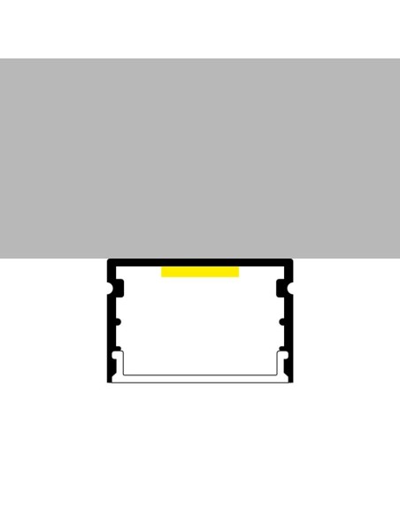 LM3778 perfil aluminio superficie 2 metros color negro con tapa opal