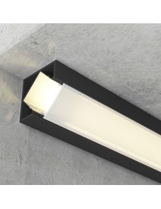 LM3726 perfil aluminio kopep 45º 2 metros lacado negro