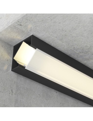 LM3726 perfil aluminio kopep 45º 2 metros lacado negro