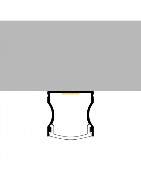 LM3720 perfil doble aluminio superficie 2 metros lacado negro tapa opal