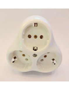 Enchufe empotrado 3 tomas color blanco