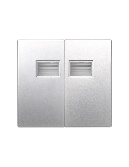 Simon 4400026-033 serie44  tecla doble con visor aqua aluminio