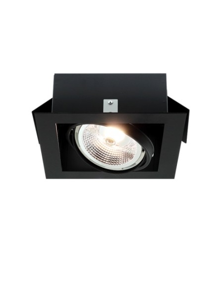 Iglux 101611-ne cardan ar111 cuadrado negro empotrar 1xar111