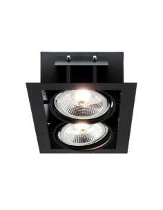 Iglux 101621 cardan ar111 rectangular negro empotrar 2xar111