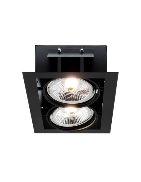 Iglux 101621 cardan ar111 rectangular negro empotrar 2xar111